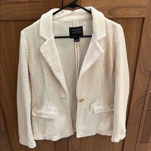 Sanctuary x anthropology Cream Textured Single Button Blazer